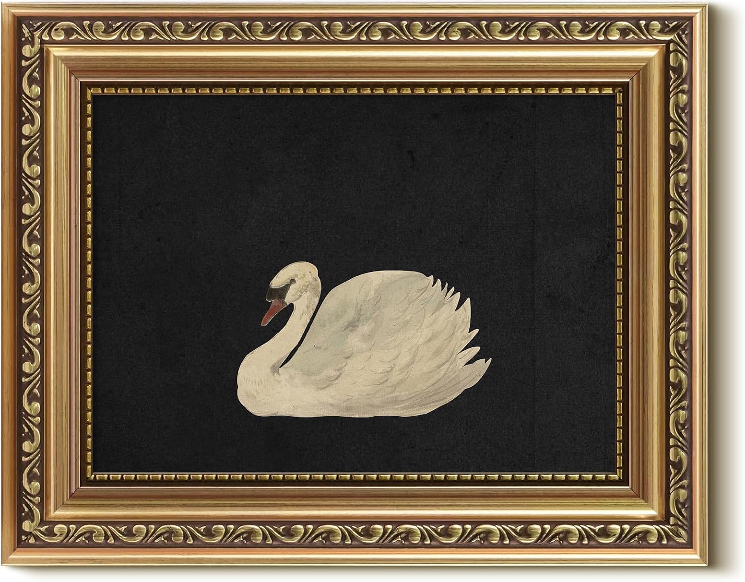 VIYYIEA Gold Framed Wall Art - Grace Swan Canvas Print for Vintage Home Decor | 10L x 8W