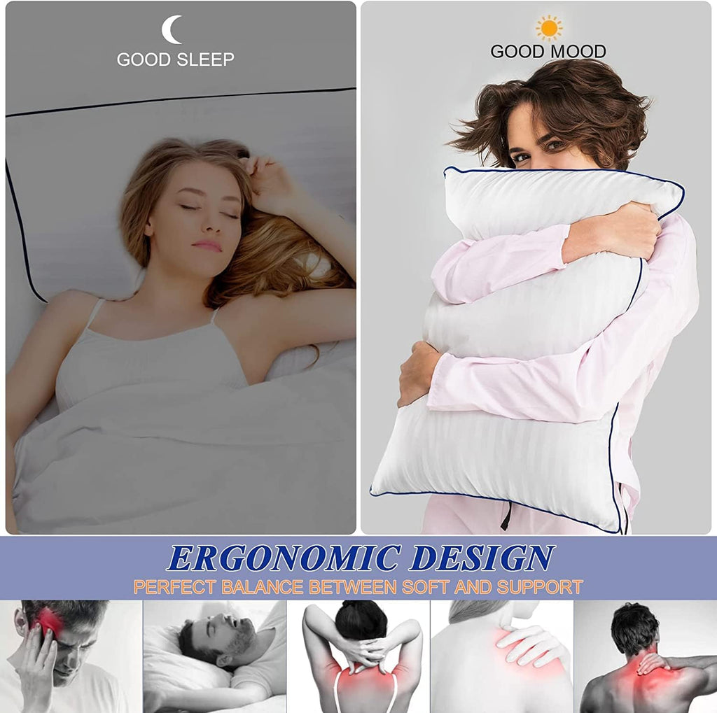 SEMZSOM King Size Bed Pillows - Set of 4 Luxury Hotel-Quality Soft Down Alternative for All Sleep Positions