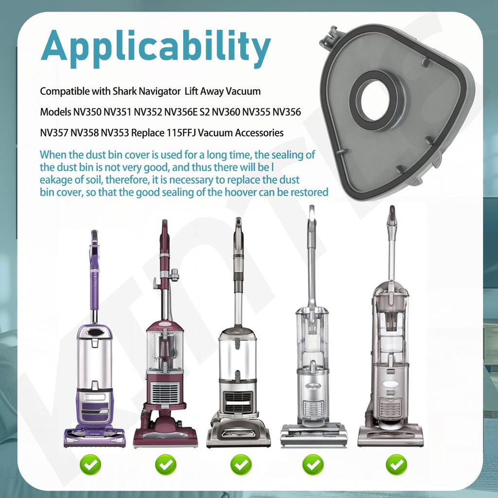 Vacuum Dust Bucket Cover for Shark Navigator Lift Away Vacuum Models NV350 NV351 NV352 NV356E S2 NV360 NV355 NV356 NV357 NV358 NV353, Replace 115FFJ Vacuum Accessories