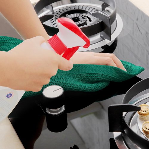 Homaxy 100% Cotton Waffle Weave Dish Towels - Ultra Soft & Absorbent, 13 x 28 Inches, Dark Green | 6-Pack