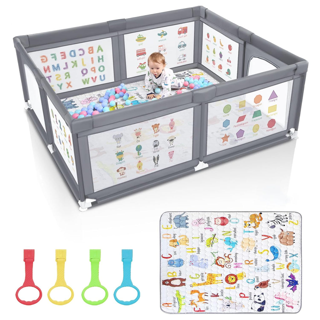 Premium Baby Playpen - Extra Large 71x60 Inches Activity Center with Mat | Safe Indoor & Outdoor Use