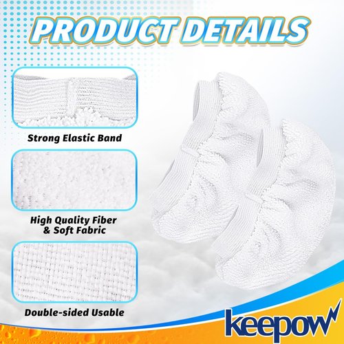 KEEPOW Microfiber Cloths for Handheld Steam Cleaners - 8 Pack Compatible with Bissell, Wagner, McCulloch