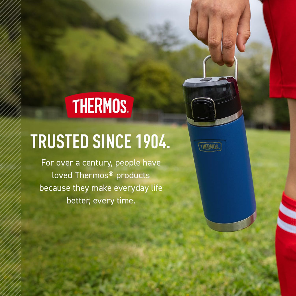 THERMOS ICON SERIES Water Bottle with Spout - 18 Ounce, Navy - Stainless Steel Vacuum Insulated Water Bottle with Lid