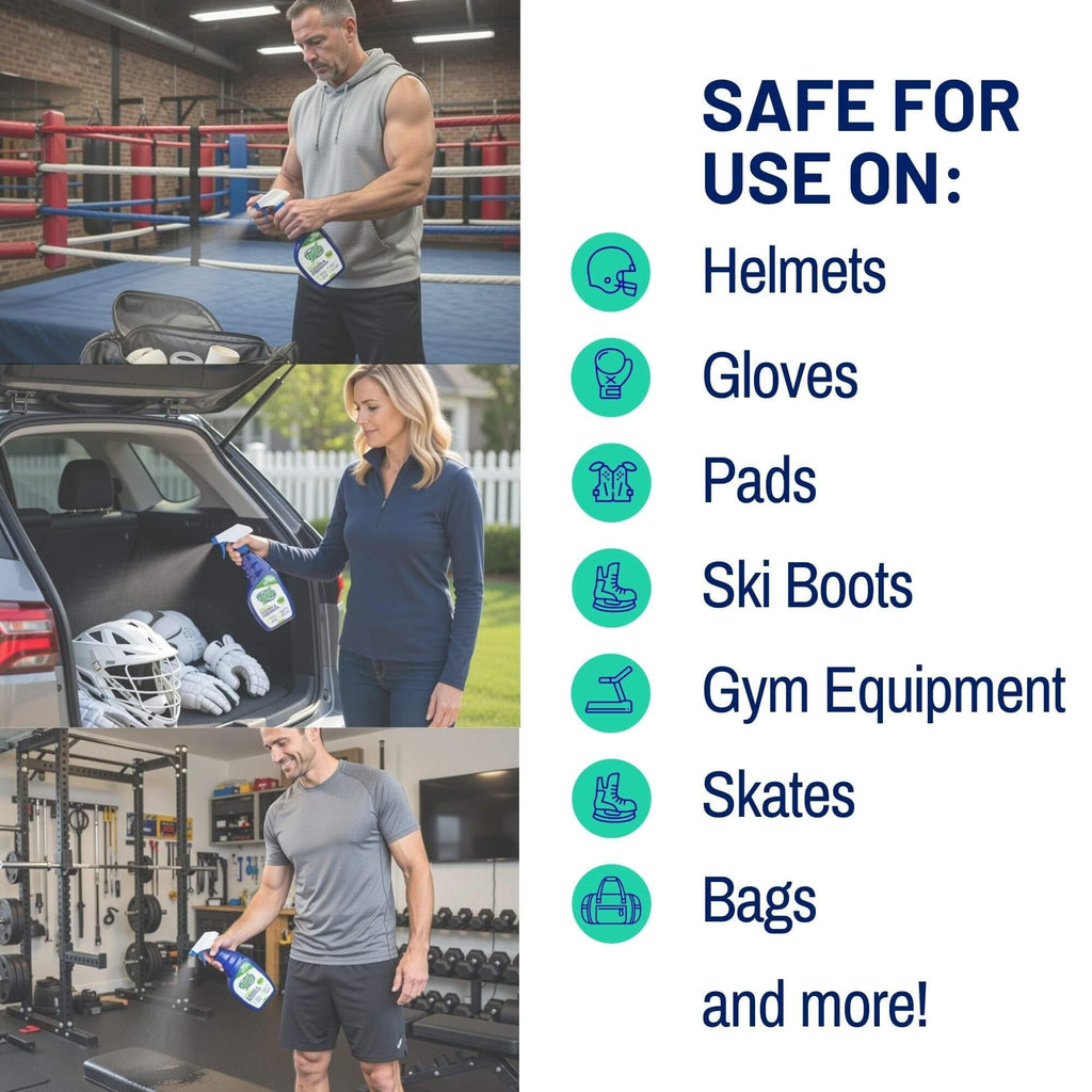 Vapor Fresh Sports Cleaner and Deodorizer - For Boxing Gloves, Sports Pads, Helmets, Gym Bags, Gym Equipment and More - Naturally Powered By Plants, 16 Fl Oz (3-Pack)