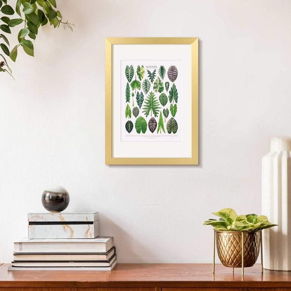Upsimples A4 Picture Frame - Elegant Gold Display for 6x8 Photos with Mat or 8.3x11.7 Without - 1 Pack