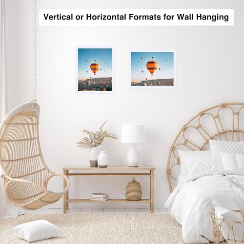 JCJMY Picture Frame - 8.5x12 White Wall & Tabletop Display | Shatter Resistant Plexiglass, Versatile Mounting Options