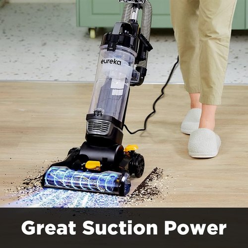 EUREKA PowerSpeed Lightweight Upright Vacuum Cleaner - Powerful for Carpet & Hard Floors | Pet Turbo, Black/Yellow