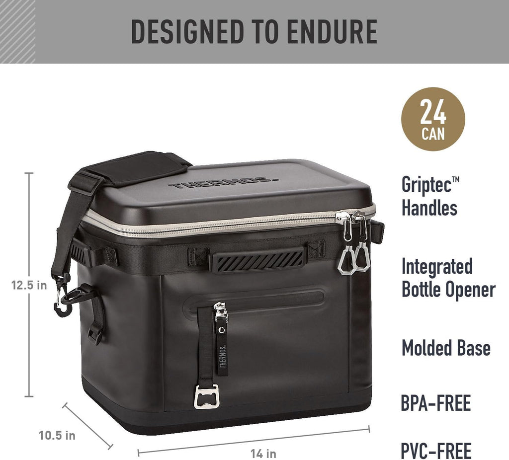 THERMOS ICON Series 24 Can Cooler - Durable Granite Design for Outdoor Adventures