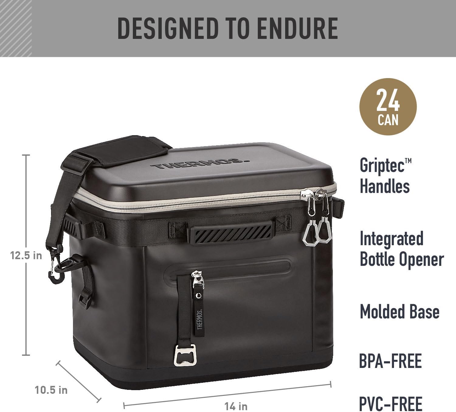 THERMOS ICON Series 24 Can Cooler - Durable Granite Design for Outdoor Adventures