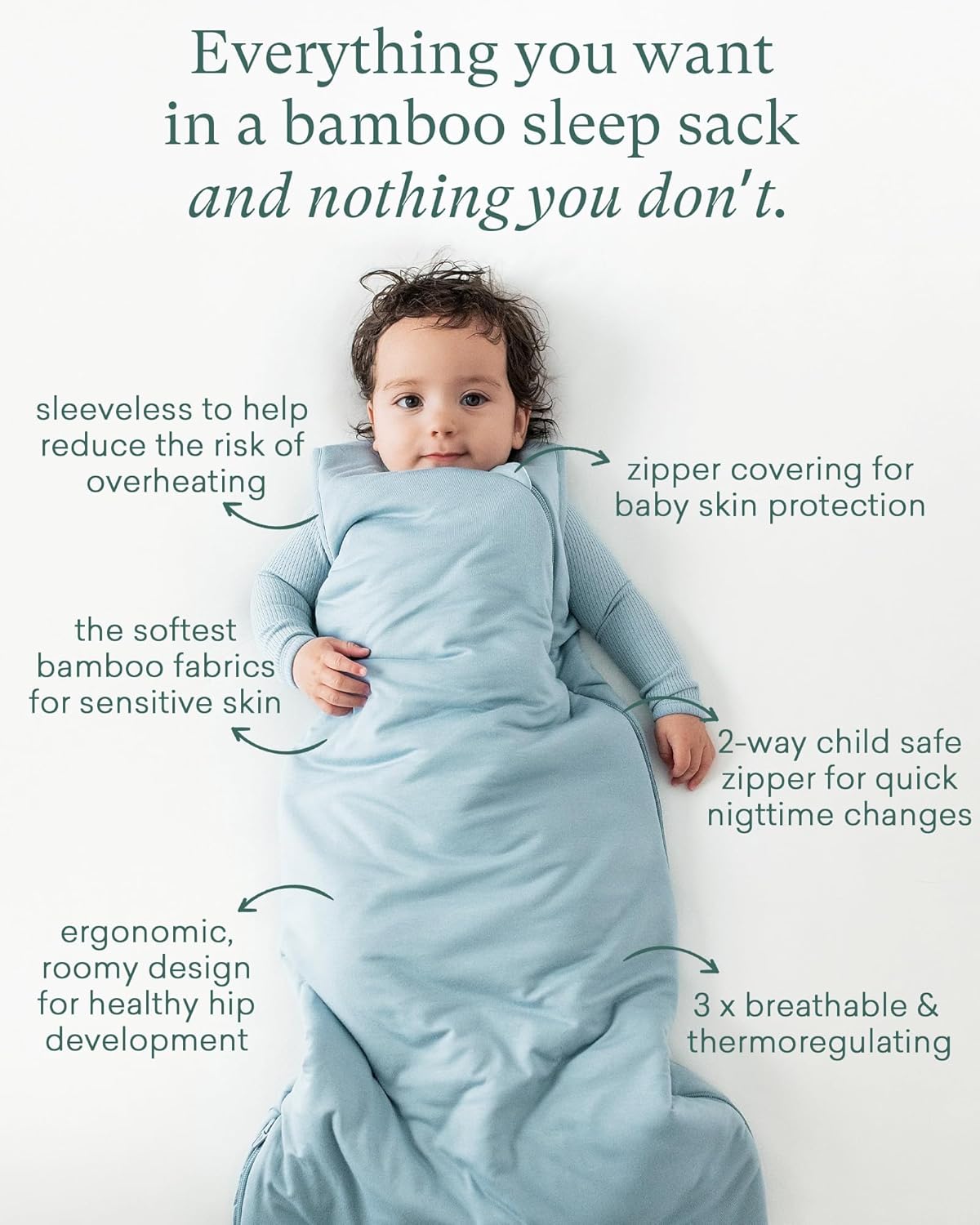 PurComfy Sleep Sack - 2.5 TOG Premium Bamboo Viscose Warm Baby Sleeping Bag | Supersoft Quilted Design