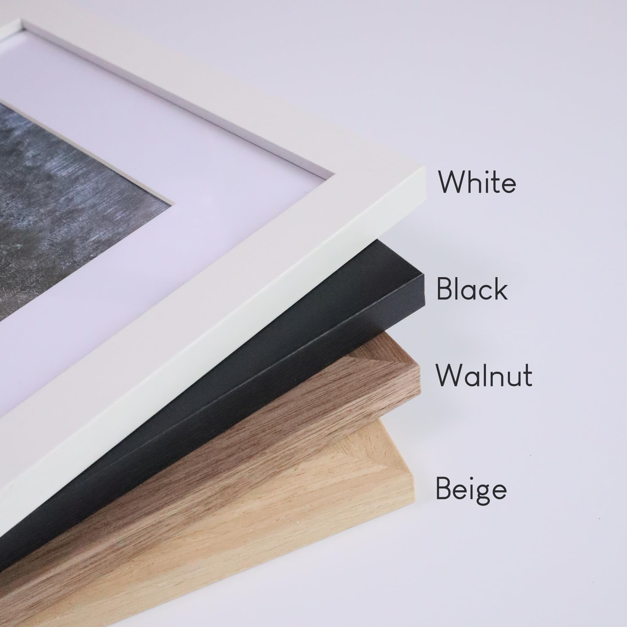 NWDCLF 8x10 Wooden Picture Frame Set of 4 (with 5x7 Mat), Solid Wood with Real HD Glass, for Tabletop or Wall Mount, Home Office Photo Frames Collage Wall Décor, Black