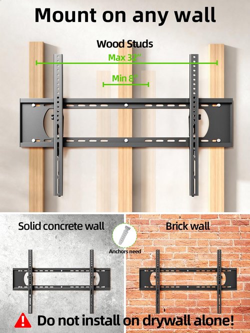 USX MOUNT Heavy Duty Tilting TV Wall Mount for 60-120" up to 220lb, Low Profile TV Mount Ultra Slim Wall Bracket fit 16-32" Studs, Max VESA 900x600 for 65 75 85 86 90 98 100 110inch Large Television