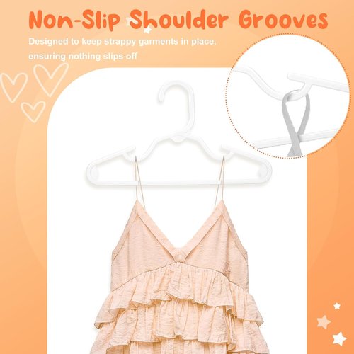 HOUSE DAY Premium Baby Hangers - 20 Pack Slim White Plastic Hangers for Infant & Toddler Clothes