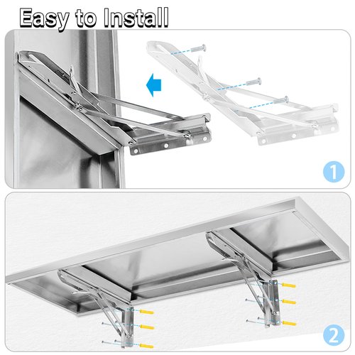 Toriexon Folding Concession Shelf 36" x 18", Stainless Steel Drop Down Serving Food Shelf for Concession Windows