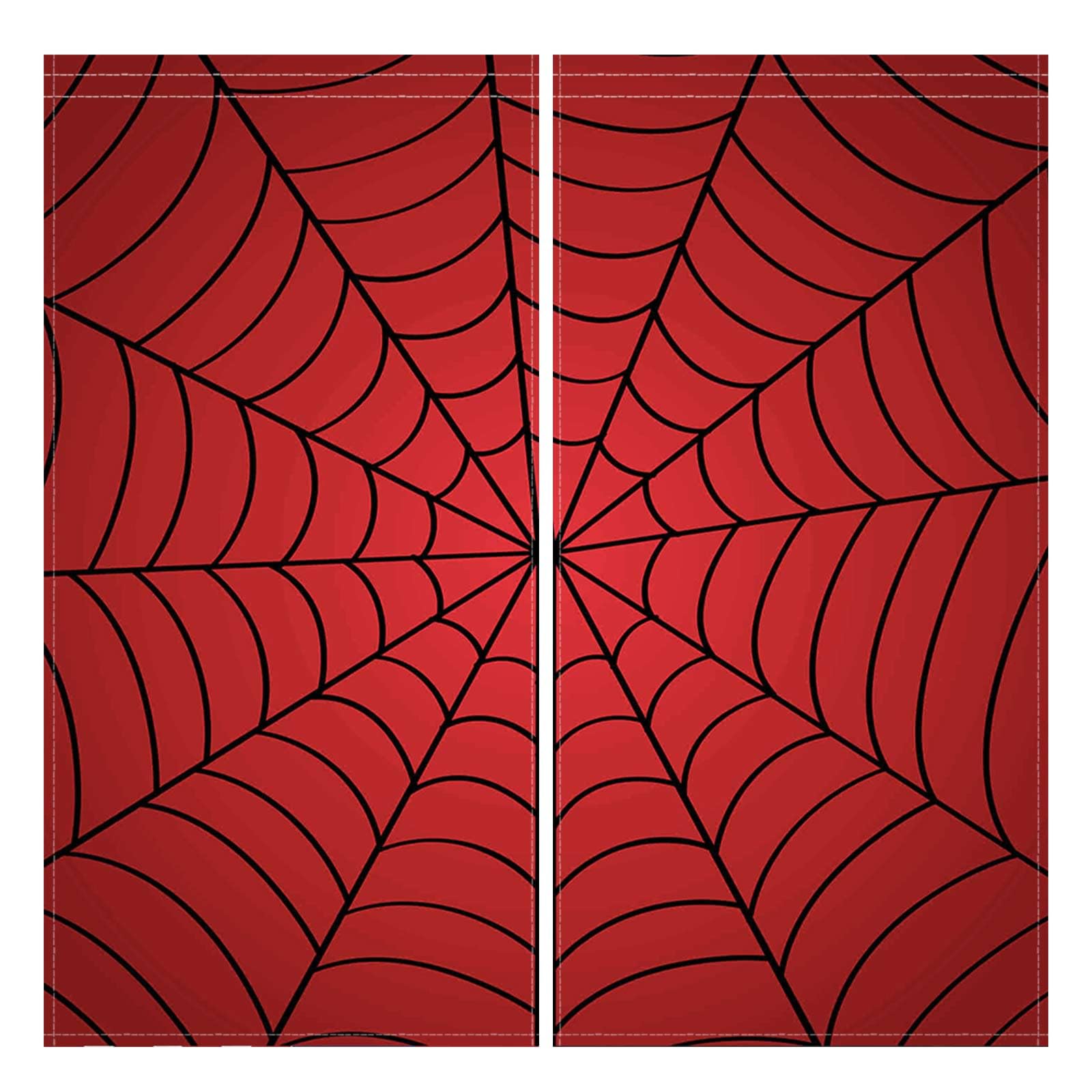 Allenjoy Superhero Spider Web Children Red Window Curtains for Boy Kids Baby Room Bedroom Nursery Toddler Home Office Decor Decorations Durable Fabric Machine Washable 82 in x 84 in