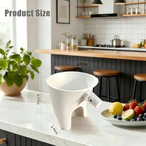 KitchenAid Flour Funnel - Easy-Pour Baking Accessory for 4.5-5 Qt Tilt-Head Mixers | Dishwasher-Safe, White