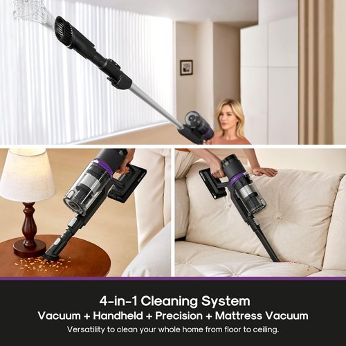 Eureka Cordless Vacuum - 50 Min Runtime, Lightweight 5.5 lbs, Perfect for Pet Hair & Allergies on Hardwood & Carpet