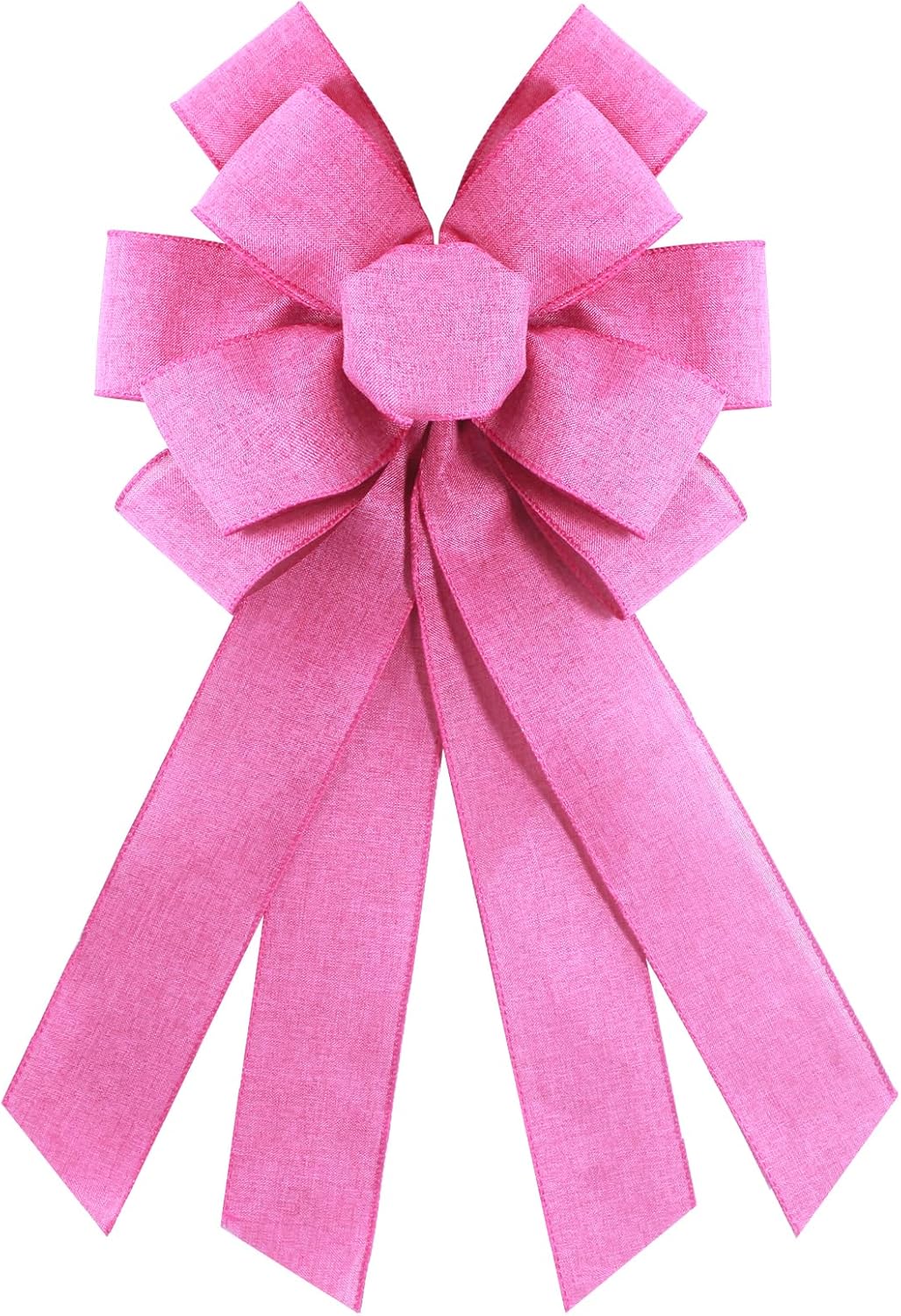 Rose Pink Burlap Wreath Bow - 20 x 11 Inches | Easter & Farmhouse Decor for Front Door