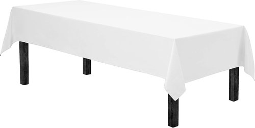 Gee Di Moda Rectangle Tablecloth - Heavy-Duty 60 x 102 Inch White Fabric for Events & Parties
