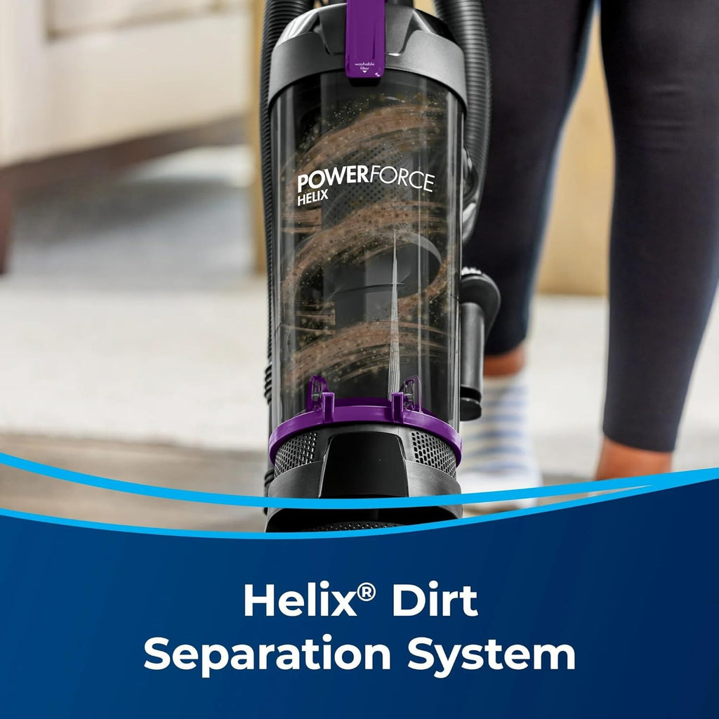 PowerForce Helix Bagless Upright Vacuum - Pet-Friendly, Powerful Suction for Carpet & Hardwood, Lightweight Design, Washable Filters | Purple