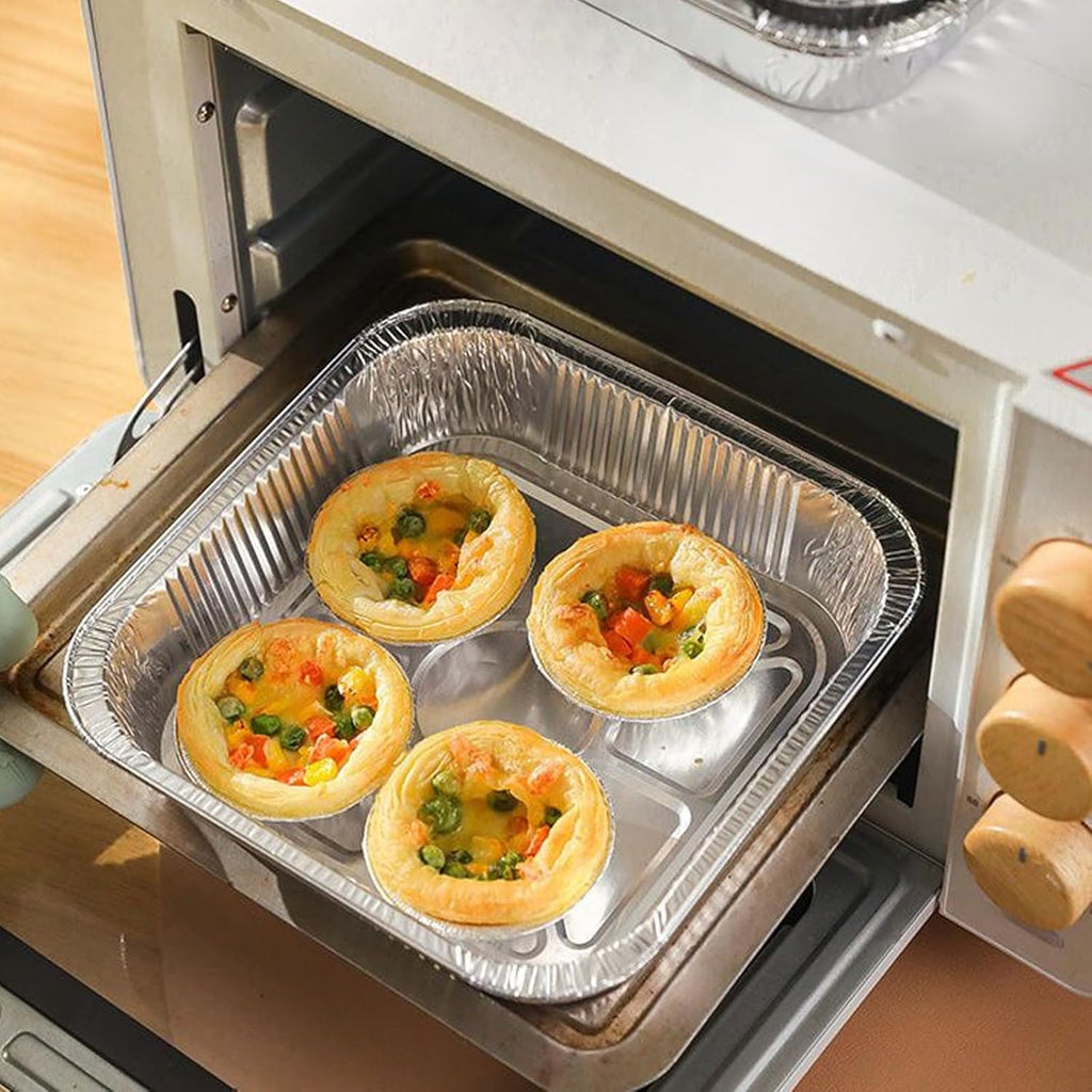Aluminum Foil Pans - 20 Pack 8x8 Inch Disposable Baking Trays with Lids for Takeout & Catering