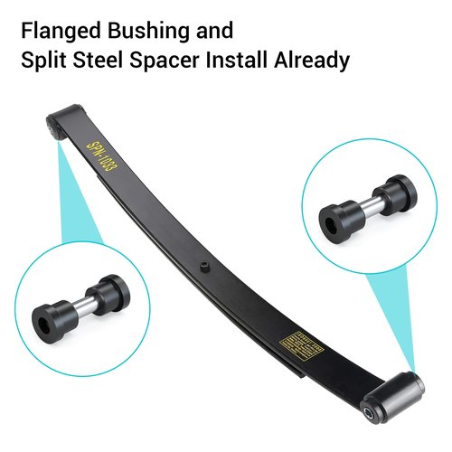 10L0L Golf Cart Leaf Spring Kit for EZGO RXV, Heavy Duty Rear Leaf Springs Kit with U Blot Bushing & Sleeves for EZGO RXV Golf Cart 2008-2013