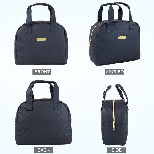 Jessica Simpson Women’s Insulated Lunch Bag for Work with Pockets, Straps | Reusable Cooler Lunch Bags for Women (Noteworthy Navy), 2308/2369, Large
