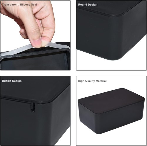 Diaper Wipes Dispenser - Stylish Tissue Storage Box with Lid for Home, Office & Cars | Black