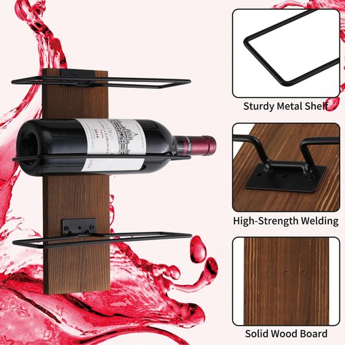 CBYJK Wine Rack Wall Mounted, Wall Wine Rack for 12 Wine Bottles, Wood Wine Racks for Wall, Wall Mounted Wine Rack for Bar, Cellars, Kitchen, Dining Room