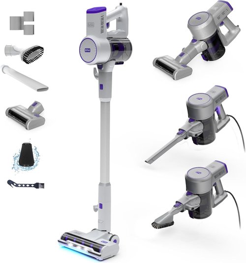 Black+Decker PowerSeries 4-in-1 Corded Stick Vacuum - Multi-Surface, HEPA Filtration, Grey