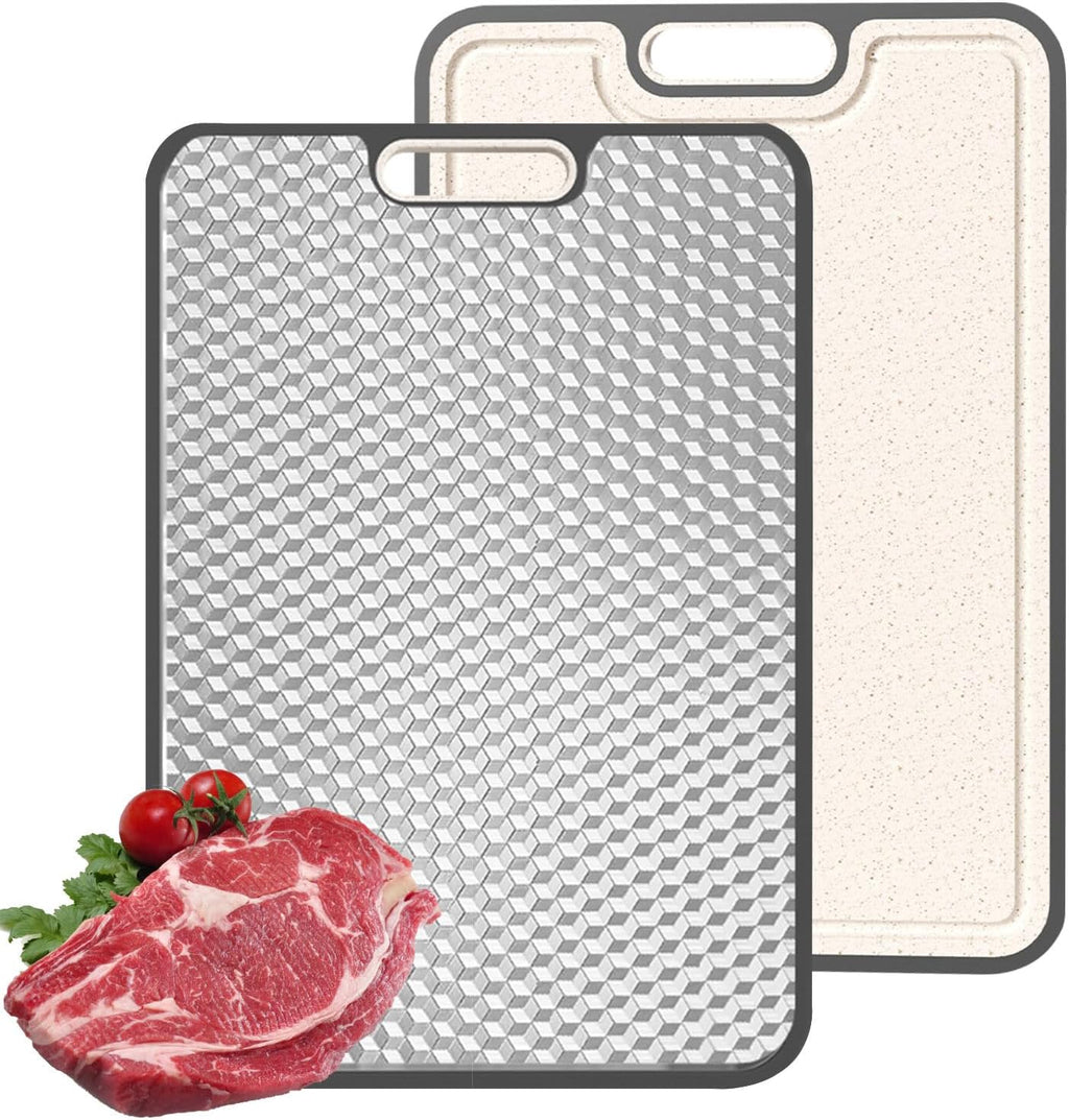 Titanium Cutting Board - Double-Sided Medical-Grade Design | Large Chopping Board with Juice Groove for Meat & Veggies