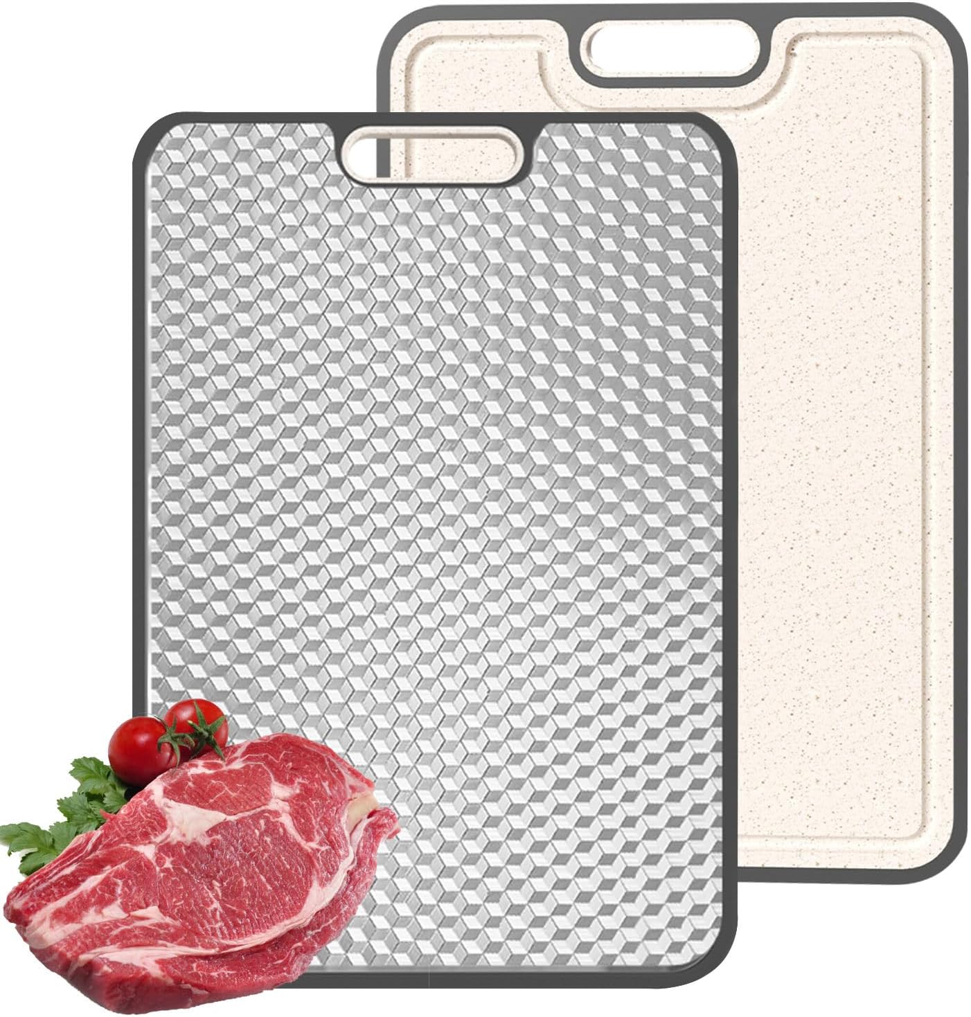 Titanium Cutting Board - Double-Sided Medical-Grade Design | Large Chopping Board with Juice Groove for Meat & Veggies