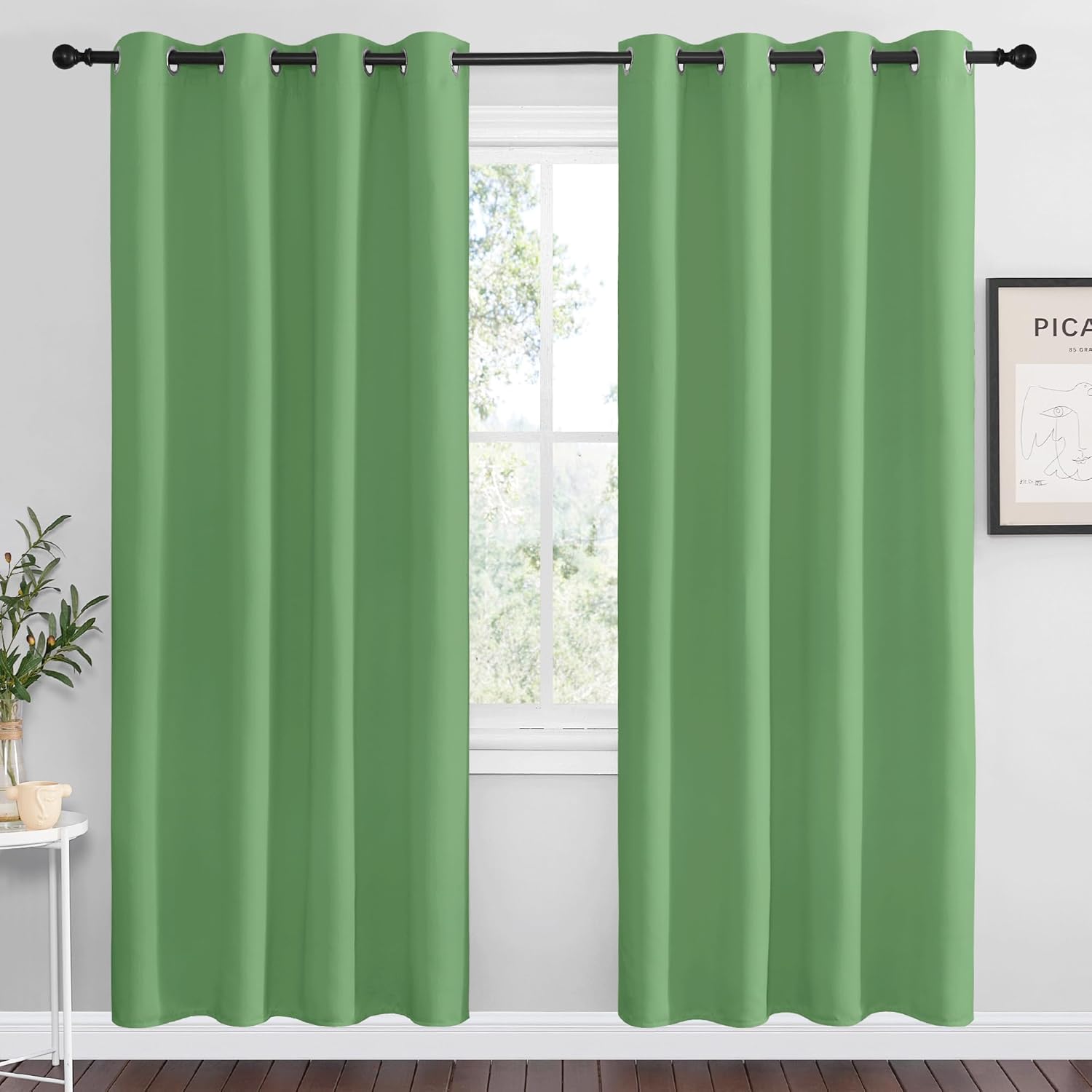 NICETOWN Blackout Curtains - Forest Green Thermal Insulated Drapes | 78 Inches Long, 2 Panels, 55 Inches Wide