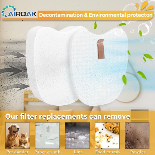 HV380 Filters for Shark Rocket DuoClean Vacuum HV380 HV380C HV380W HV381 HV381C HV382 HV384Q UV380 ZS360 ZS360C ZS361C ZS362, 4 Foam & Felt Filters 4 Post-Filters Replace Part # XPMFK320 & XPSTFH380
