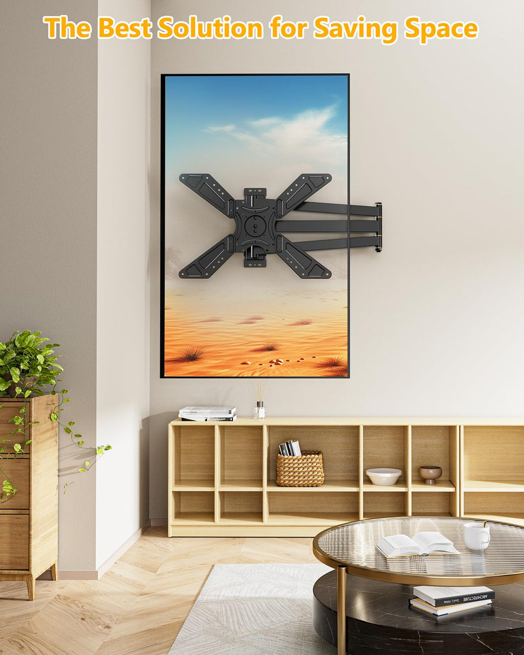 FORGING MOUNT Full Motion Corner TV Wall Mount for 32-75 Inch TVs Holds 110 lbs,33" Long Extension Arm with Landscape to Portrait Rotation, Swivel & Tilt,Vertical Rotating TV Mount,Max VESA 600x400mm
