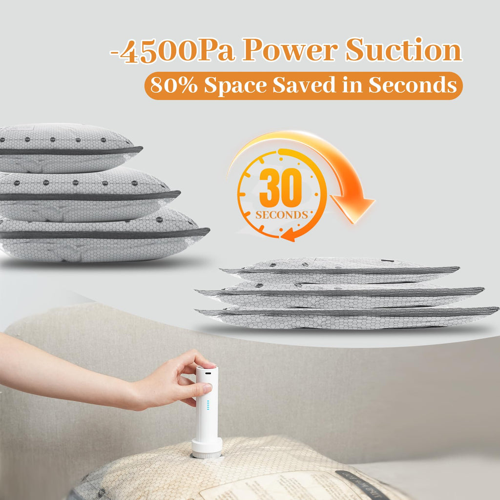 Travel Vacuum Seal Bags for Clothing with Portable Electric Pump, 15 Pack Space Saver Vacuum Storage Bag, Compression Packing Bag for Clothes Luggage & Suitcase, Cruise Vacation & Home Essentials