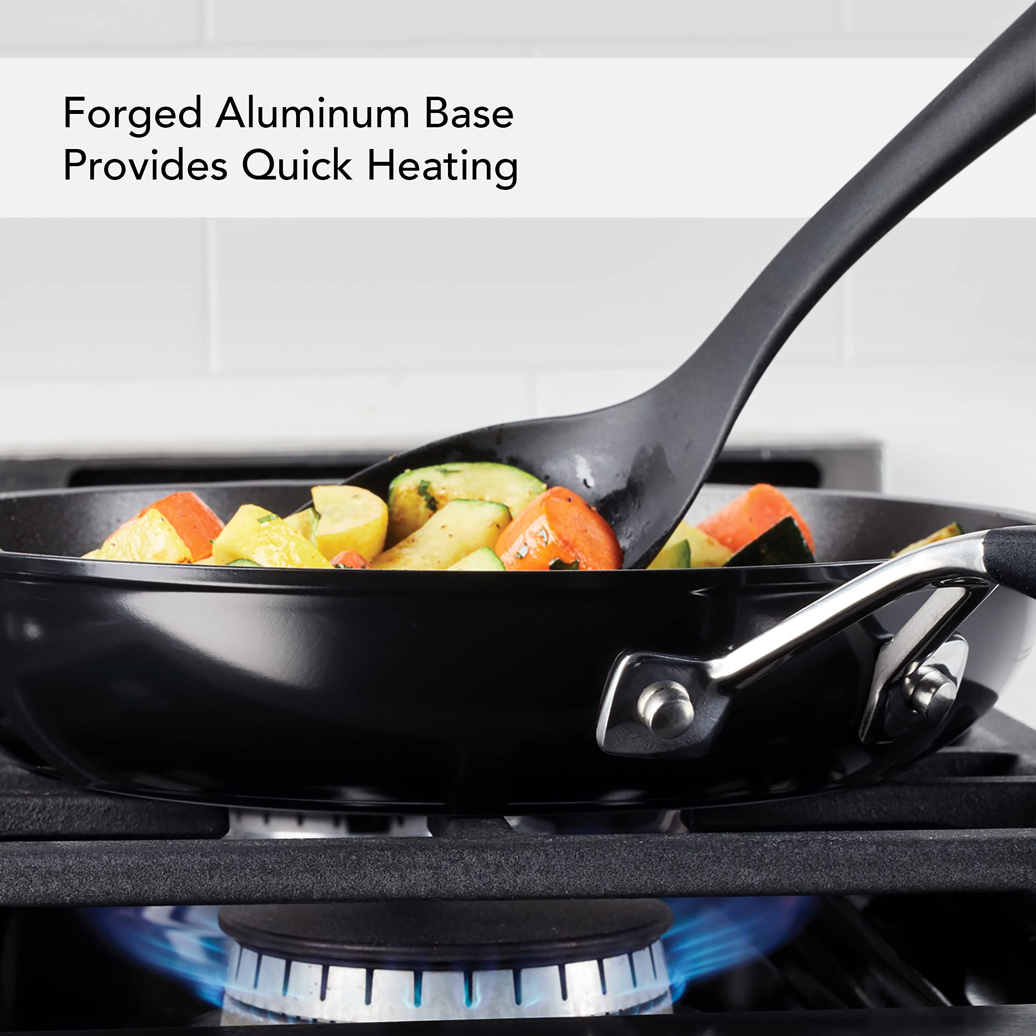 KitchenAid Hard Anodized Nonstick Frying Pan/Skillet, 10 Inch - Onyx Black