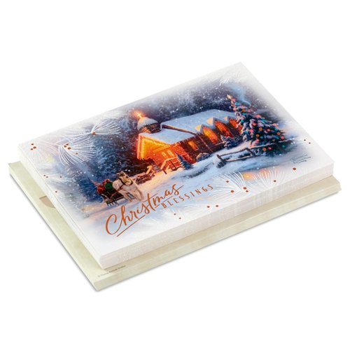 Hallmark Thomas Kinkade Christmas Cards (16 Cards and Envelopes) Christmas Blessing