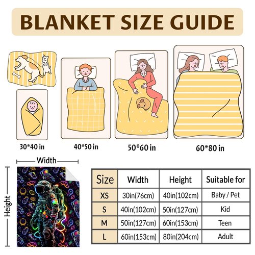 DREAMUGIFT Boys Blanket for Sofa Astronaut Blanket Gift for Boys 6-8, Cool Warm Cozy 50 x 40 Inches Throw for Living Room Bed Sofa Camping