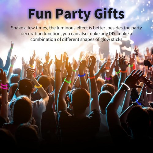 Glow Sticks | 200 Pack 8'' Neon Yellow Light-Up Party Favors with Connectors for Events