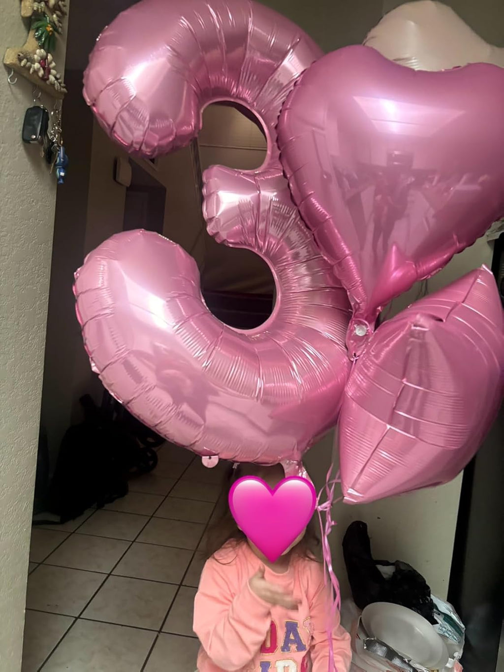 Numbers Balloon - 40 Inch Large Pink Balloon for Three Year Old Birthday Decor | Perfect for Parties