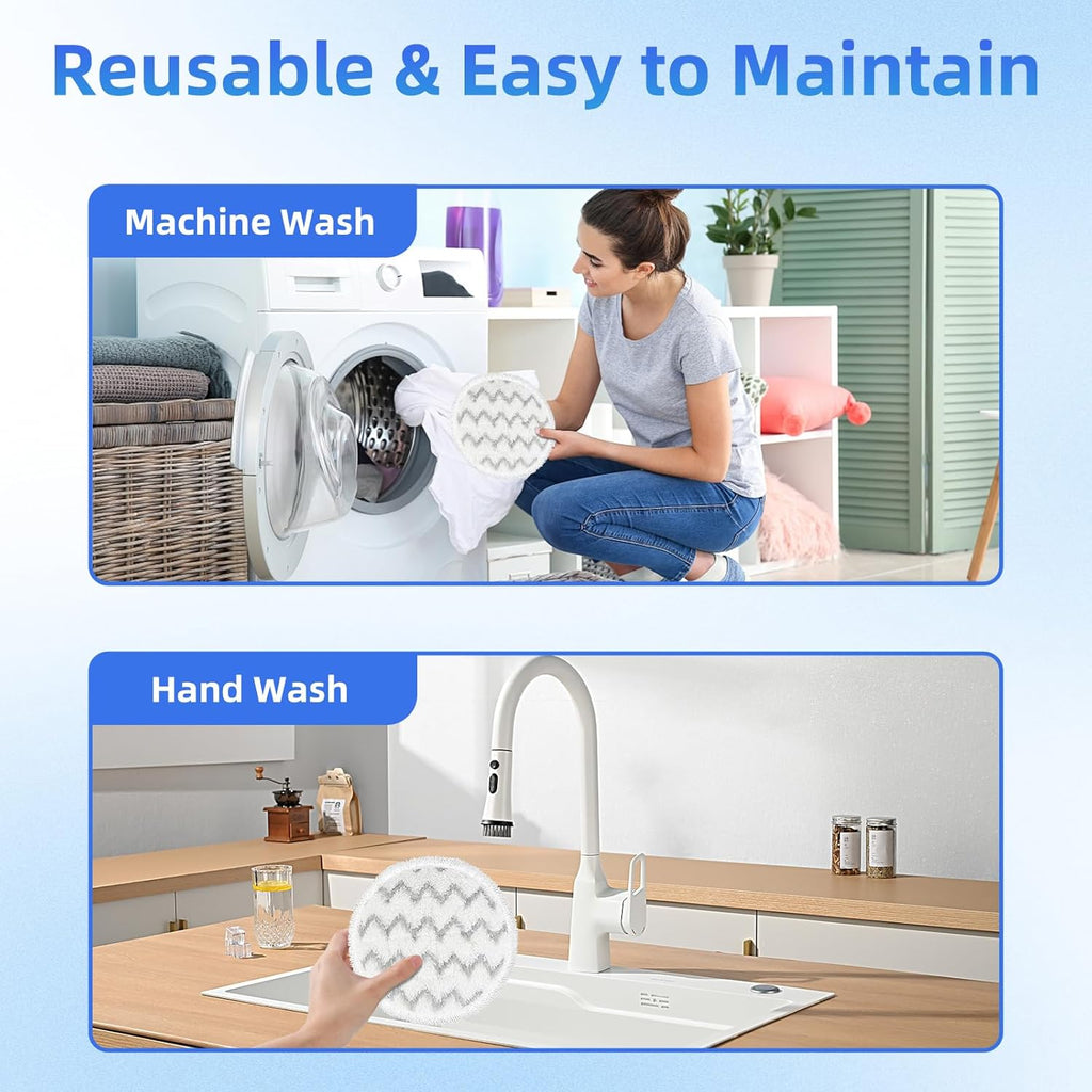 VIEWALL Steam Mop Pads - Replacement for Shark S8000 Series | Soft Washable Scrub Pads, 8 Pack