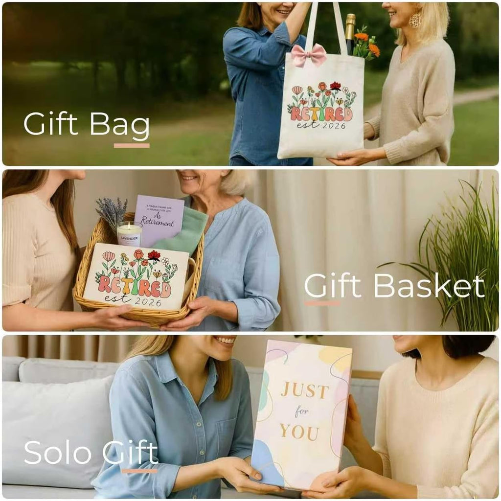 Maciebelle Retirement Gift - Stylish Canvas Tote Bag for Women | Perfect 2026 Retirement Present