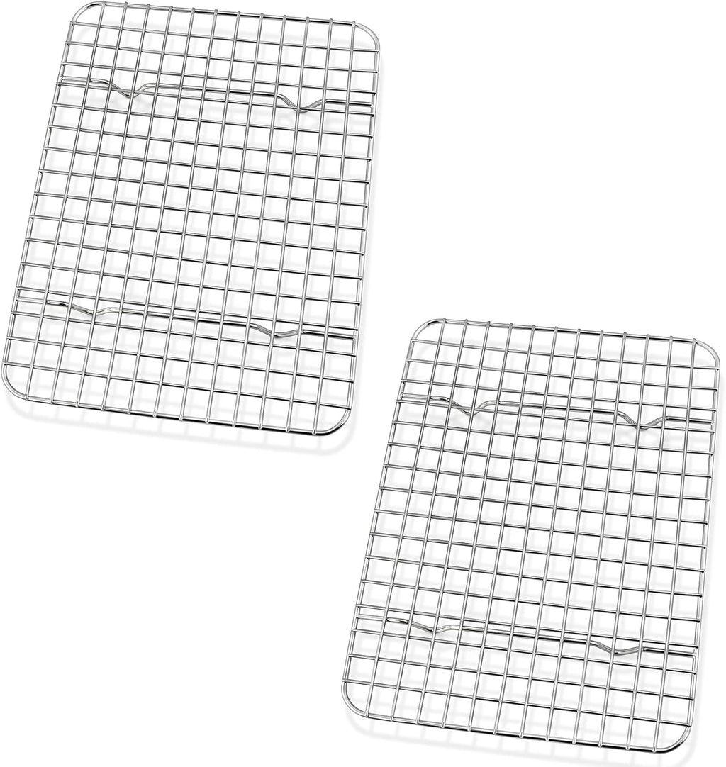 P&P CHEF Stainless Steel Cooling Baking Rack Set of 2 - Heavy Duty, Oven & Dishwasher Safe, 8.75 Inch