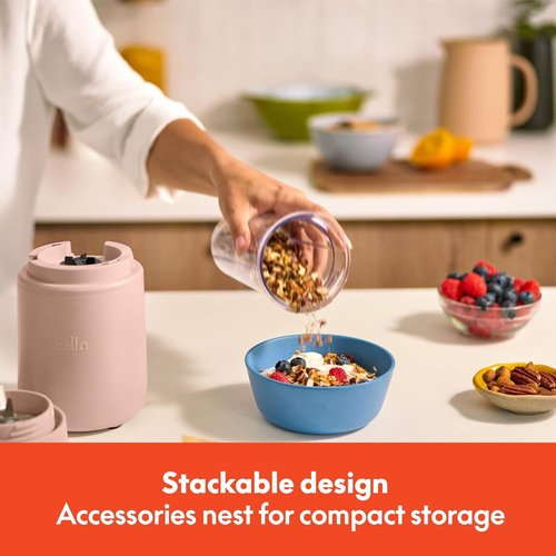 Bella Portable Rocket Blender - 6 Pcs Juicer & Smoothie Maker | BPA-Free, 240W, 4 Tip Stainless Steel Blade, Dishwasher Safe