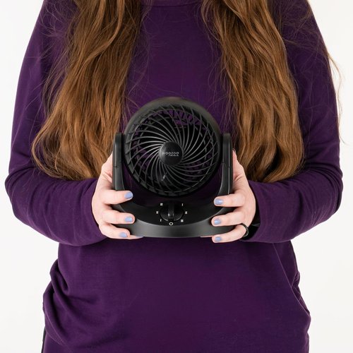 IRIS USA WOOZOO Mini Desk Fan - 3 Speed Air Circulator with 112° Adjustable Tilt & Quiet Motor - Black