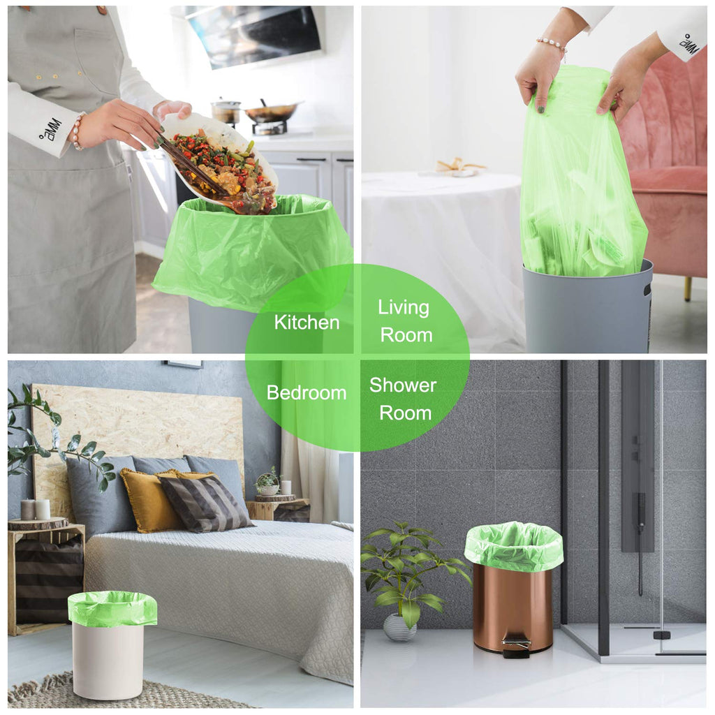 MAVGV 4 Gallon Small Trash Bags Garbage Bags,100 Pcs Strong Bathroom Wastebasket Can Liners trash Bags for Home Office Kitchen (Green)