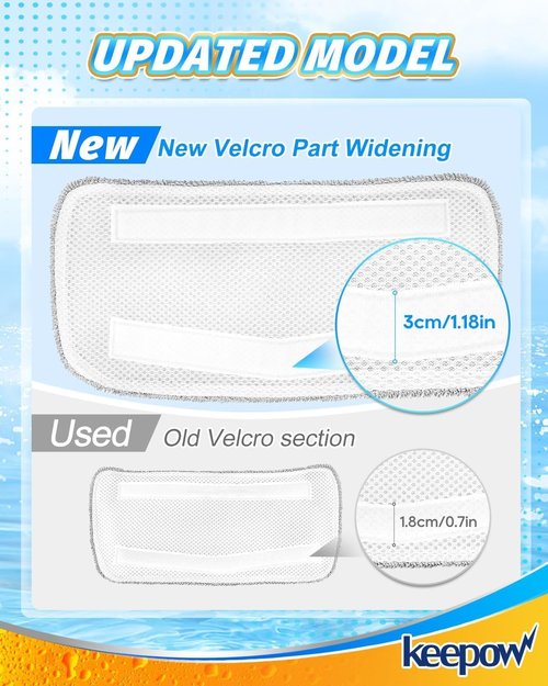 KEEPOW Steam Mop Pads - 4 Pack Microfiber Replacement for Mxnsewr, GorFanty GF-6610B, Neugo NE033