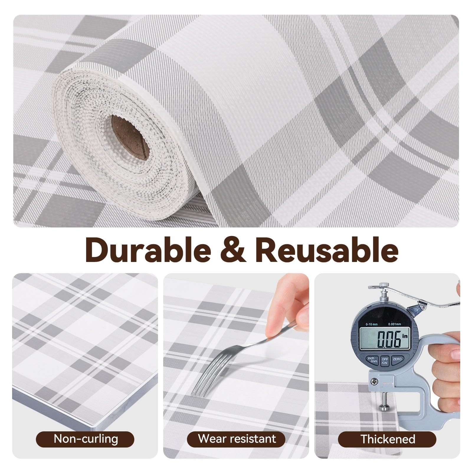 Drawer Shelf Liner for Kitchen Cabinets, Non Adhesive Slip Resistant Shelf Paper Easy to Clean, Strong Grip Thickened Waterproof Washable Mats for Pantry Shelves Cupboard Dresser (Grey, 17.5in x 30FT)