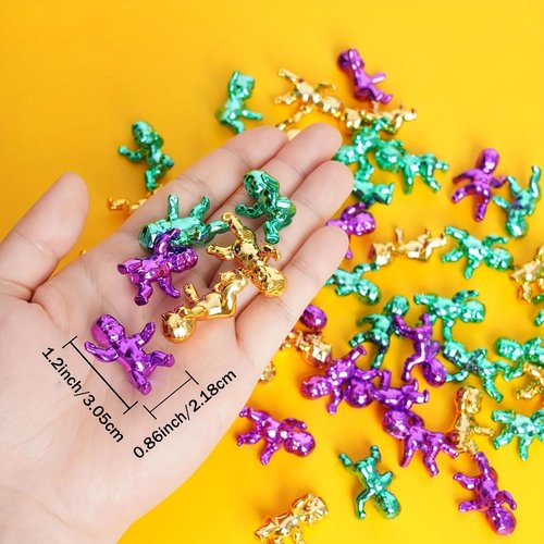 24Pcs King Cake Babies, 1.2Inch Mini Plastic Babies Shower Cake Decorations, Ice Cube My Water Broke Baby Shower Games, Tiny Little Baby Figurines for Mardi Gras Party Favors